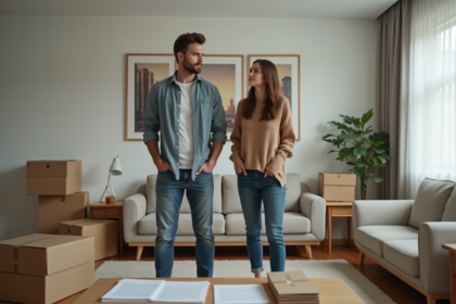 Jeunes adultes dans un appartement en pleine organisation